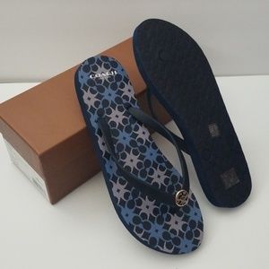 Coach Alessa Navy Flip Flops